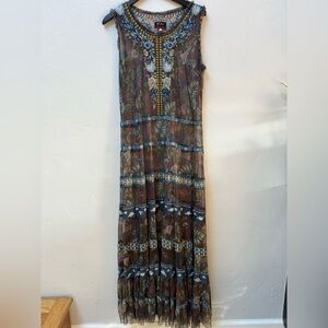 Johnny Was Multicolor Floral Maxi Dress